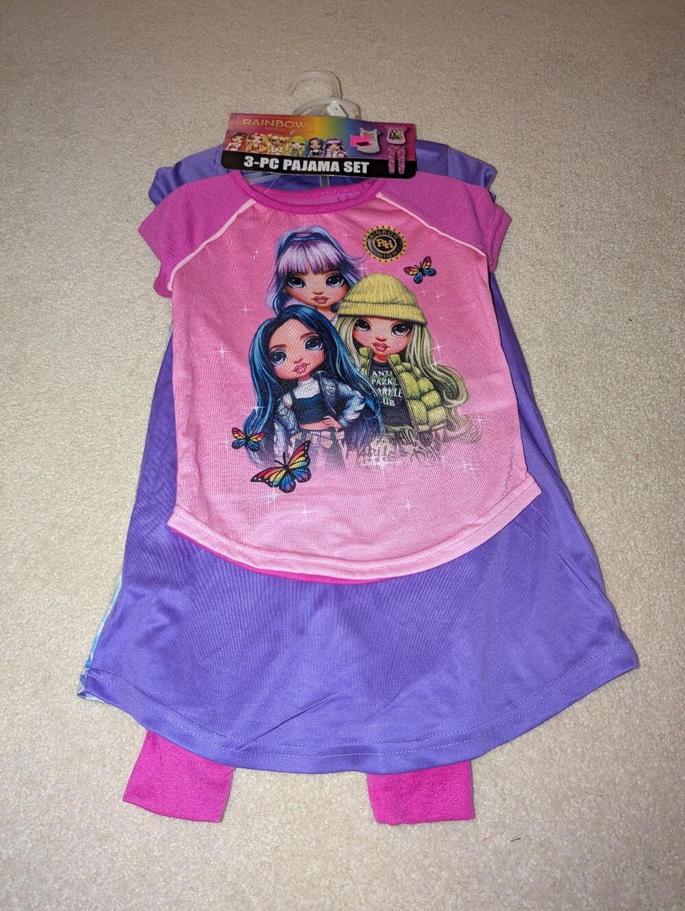 Nwt Rainbow high 3-pc pajama set size 4